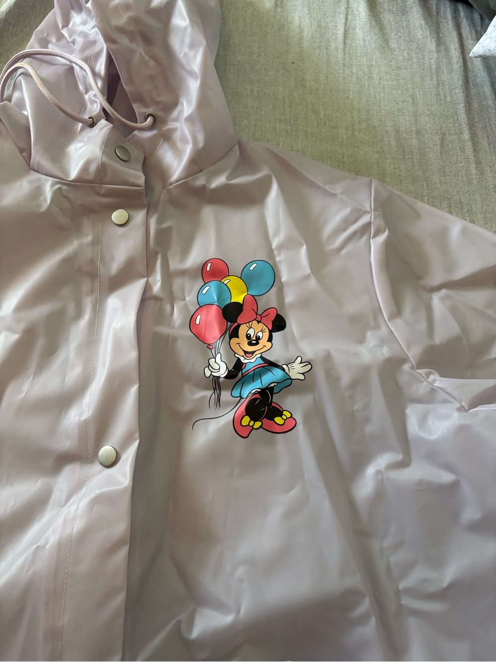 Disney Lilac Hooded Raincoat with Minnie Detail